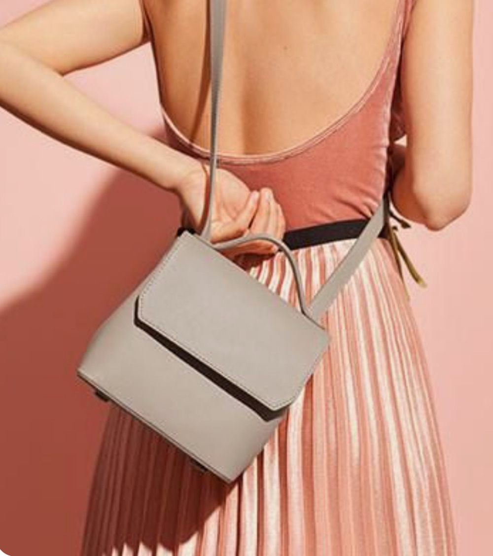 MLOUYE Gray Leather Flap Small Convertible Crossbody Backpack Top Handle Bag